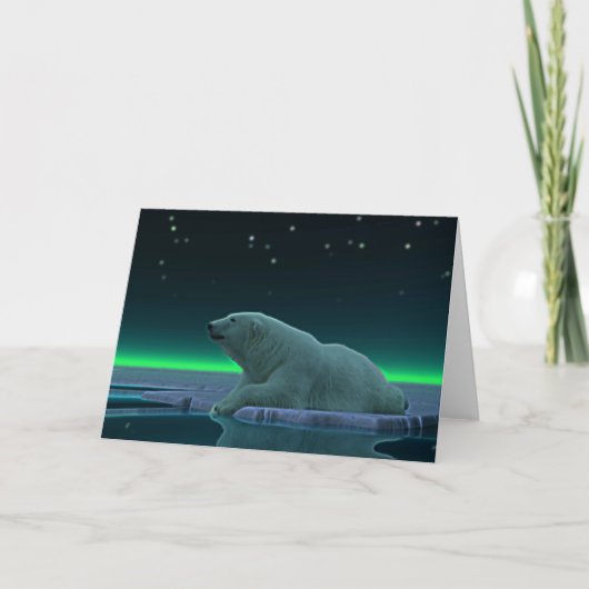 Cartes Pour Fêtes Annuelles Ours blanc de bord de glace (Devant)