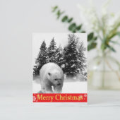 Cartes Pour Fêtes Annuelles Ours blanc de Joyeux Noël ! (Debout devant)