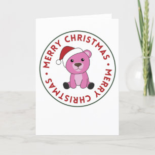 Cartes Pour Fêtes Annuelles Ours Colorés Joyeux Noël Animaux d'Hiver Ours