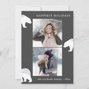 Cartes Pour Fêtes Annuelles Ours de fête Deux vacances de Noël photo