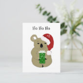 Cartes Pour Fêtes Annuelles Ours de koala de Noël (Debout devant)