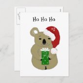Cartes Pour Fêtes Annuelles Ours de koala de Noël (Devant / Derrière)