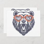 Cartes Pour Fêtes Annuelles Ours de la journée de jeu  (Devant / Derrière)