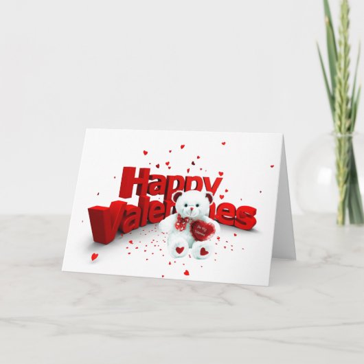 Cartes Pour Fêtes Annuelles Ours de la Saint-Valentin (Devant)
