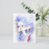 Cartes Pour Fêtes Annuelles Ours De Noël Dans Un Arbre (Debout devant)