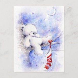 Cartes Pour Fêtes Annuelles Ours De Noël Dans Un Arbre