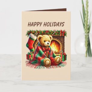 Cartes Pour Fêtes Annuelles Ours de Noël festif ajouter un message