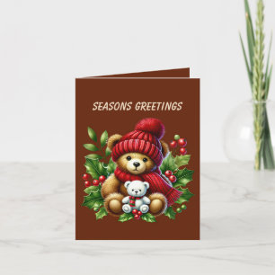 Cartes Pour Fêtes Annuelles Ours de Noël festif ajouter un message 