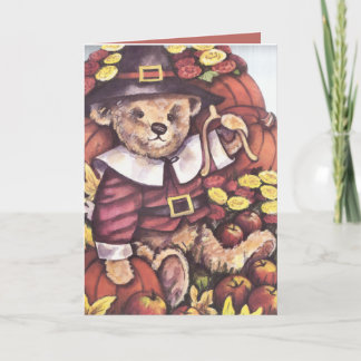 Cartes Pour Fêtes Annuelles Ours de nounours de pèlerin