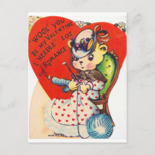 Cartes Pour Fêtes Annuelles Ours de Tricot Vintage Valentine