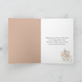 Cartes Pour Fêtes Annuelles Ours d'hiver Brown Sleigh Joyeux Noël (Intérieur)