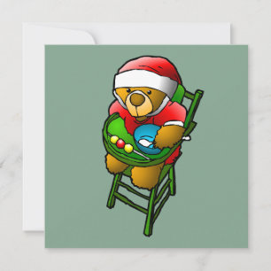 Cartes Pour Fêtes Annuelles Ours en peluche de Noël