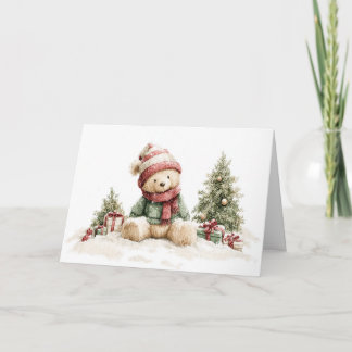 Cartes Pour Fêtes Annuelles Ours en peluche de Noël