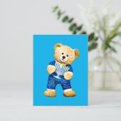 Cartes Pour Fêtes Annuelles Ours en peluche Menorah (Debout devant)
