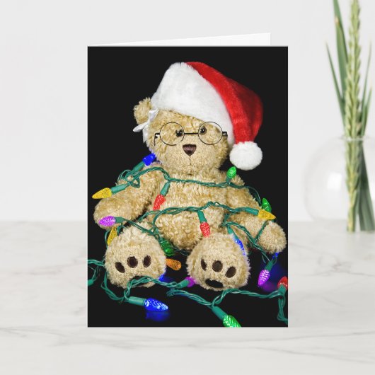 Cartes Pour Fêtes Annuelles Ours en tourbe de Noël (Devant)