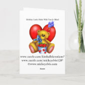 Cartes Pour Fêtes Annuelles Ours heureux 1 de coeur de Valentines (Dos)