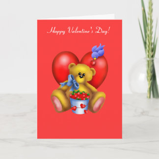 Cartes Pour Fêtes Annuelles Ours heureux 1 de coeur de Valentines
