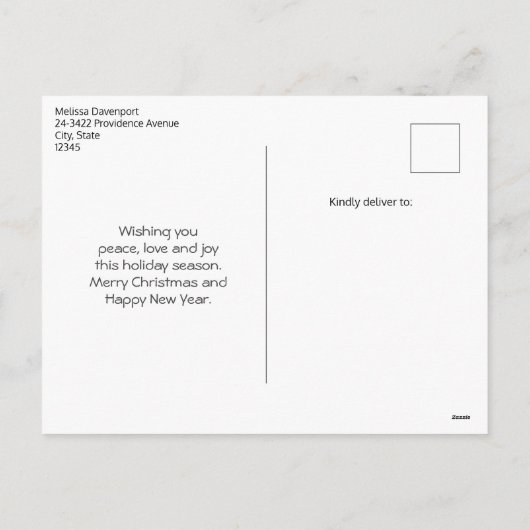 Cartes Pour Fêtes Annuelles Ours mignon et sapin de Noël (Dos)