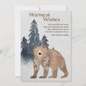 Cartes Pour Fêtes Annuelles Ours naturel moderne en forêt Japandi Noël (Devant)