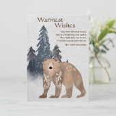 Cartes Pour Fêtes Annuelles Ours naturel moderne en forêt Japandi Noël (Debout devant)