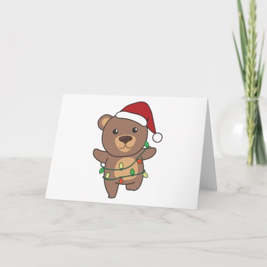 Cartes Pour Fêtes Annuelles Ours Noël Animaux d'hiver Ours (Devant)
