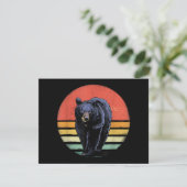 Cartes Pour Fêtes Annuelles Ours noir Vintage (Debout devant)