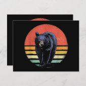 Cartes Pour Fêtes Annuelles Ours noir Vintage (Devant / Derrière)