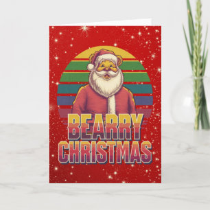 Cartes Pour Fêtes Annuelles Ours orgueil Noël mignon fun Père Noël Ours
