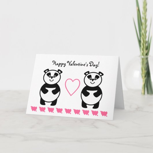 Cartes Pour Fêtes Annuelles Ours panda de sourire (Devant)