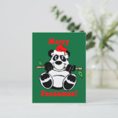 Cartes Pour Fêtes Annuelles Ours panda drôle de Noël (Debout devant)