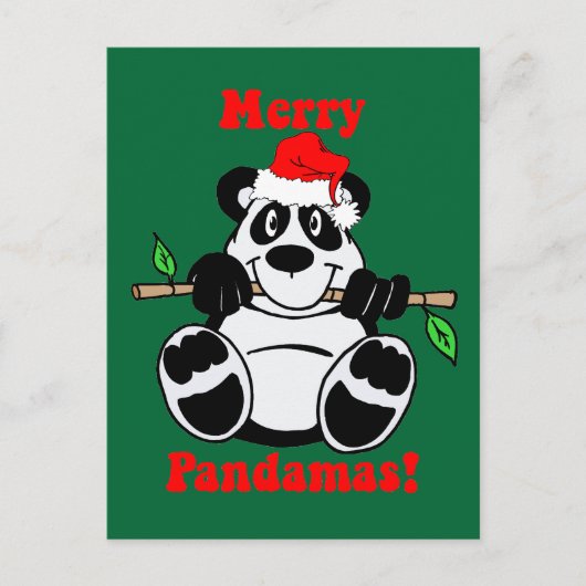 Cartes Pour Fêtes Annuelles Ours panda drôle de Noël (Devant)