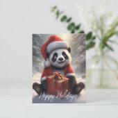 Cartes Pour Fêtes Annuelles Ours Panda Santa (Debout devant)
