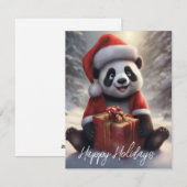 Cartes Pour Fêtes Annuelles Ours Panda Santa (Devant / Derrière)