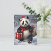 Cartes Pour Fêtes Annuelles Ours Panda Santa (Debout devant)