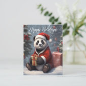 Cartes Pour Fêtes Annuelles Ours Panda Santa (Debout devant)