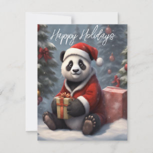 Cartes Pour Fêtes Annuelles Ours Panda Santa