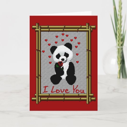 Cartes Pour Fêtes Annuelles Ours panda Valentine (Devant)
