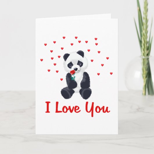 Cartes Pour Fêtes Annuelles Ours panda Valentine (Devant)