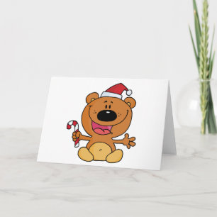 Cartes Pour Fêtes Annuelles Ours père Noël avec Sucre de canne