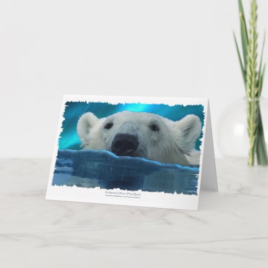 CARTES POUR FÊTES ANNUELLES OURS POLAIRE NAGEUR (Devant)