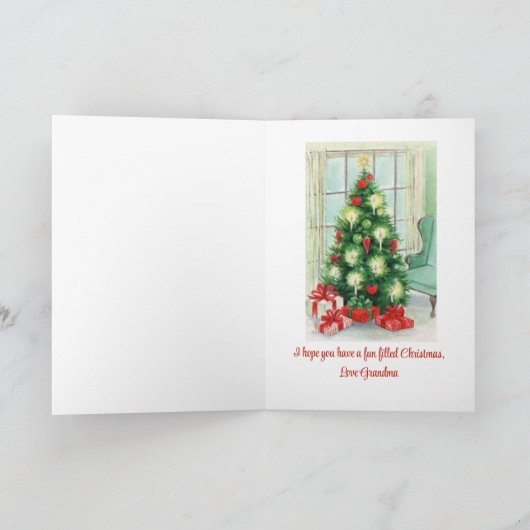 Cartes Pour Fêtes Annuelles Ours polaire Noël Personnaliser Nom et salutation (Intérieur)