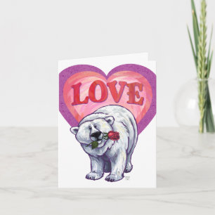 Cartes Pour Fêtes Annuelles Ours polaire Saint Valentin