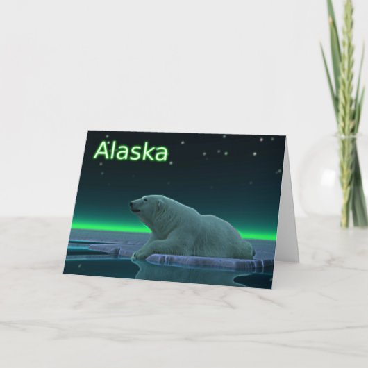 Cartes Pour Fêtes Annuelles Ours polaire sur la banquise (Devant)