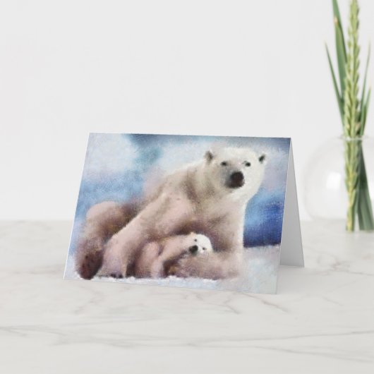 Cartes Pour Fêtes Annuelles Ours Polaires (Devant)