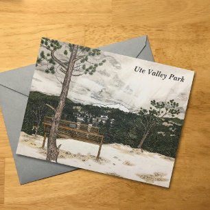 Cartes Pour Fêtes Annuelles Oute Valley Park Colorado tiré à la main