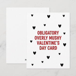 Cartes Pour Fêtes Annuelles Overly Mushy Valentine’s Day Card Dark Humor Art