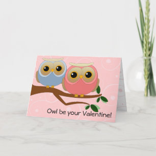 Cartes Pour Fêtes Annuelles Owl Be Your Valentine Card