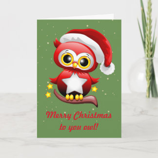 Cartes Pour Fêtes Annuelles Owl Christmas greetings