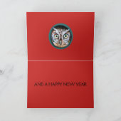 Cartes Pour Fêtes Annuelles OWL FAIT FACE À NOËL par Slipperywindow (Intérieur)