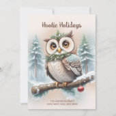 Cartes Pour Fêtes Annuelles Owl Rustic Noël "Hootie Holidays" (Devant)